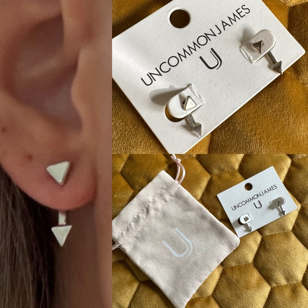 Uncommon James Illusion Ear Jacket spike layer delicate silver tone arrow